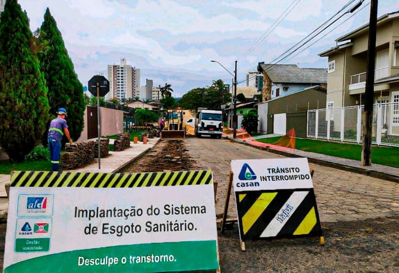 Previs&atilde;o de t&eacute;rmino das obras no bairro S&atilde;o Luiz &eacute; para agosto deste anos – Foto: Divulga&ccedil;&atilde;o/Casan/ND