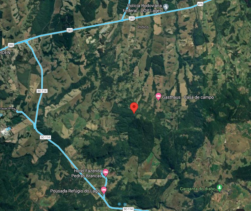 Ponto exato onde a v&iacute;tima estava localizada – Foto: Divulga&ccedil;&atilde;o/CBMSC