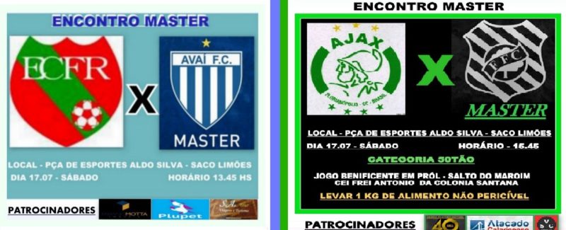 Master da dupla Ava&iacute; e Figueirense em campo em jogos solid&aacute;rios. – Foto: divulga&ccedil;&atilde;o/ND