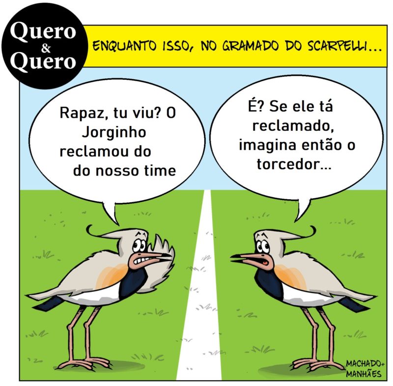 Entre belos rasantes no gramado do Scarpelli, a corneta da dupla Quero e Quero – Foto: Machado+Manh&atilde;es/ND