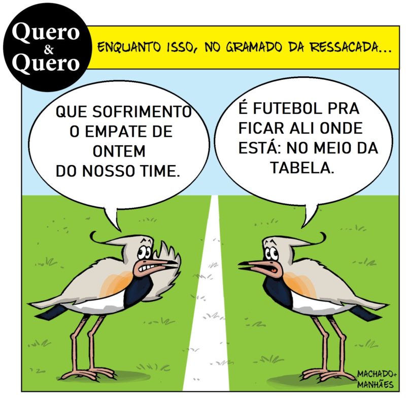 Entre belos rasantes pelo gramado da Ressacada, a corneta da dupla Quero &amp; Quero – Foto: Machado+Manh&atilde;es/ND