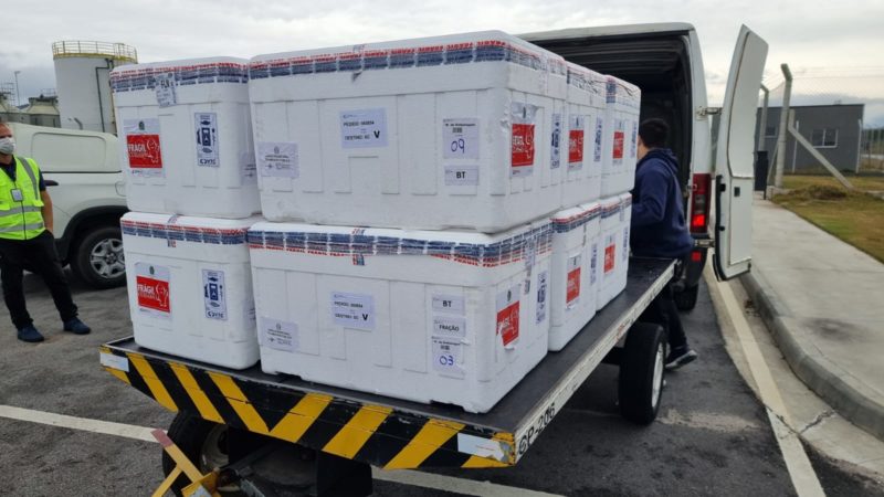 Remessa com vacinas contra a Covid-19 chegaram em SC – Foto: Ministério da Saúde/Divulgação/ND
