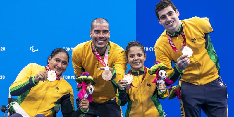 Thalisson Glock faturou o bronze no revezamento 4×50 livre – Foto: ALE CABRAL/CPB/ND