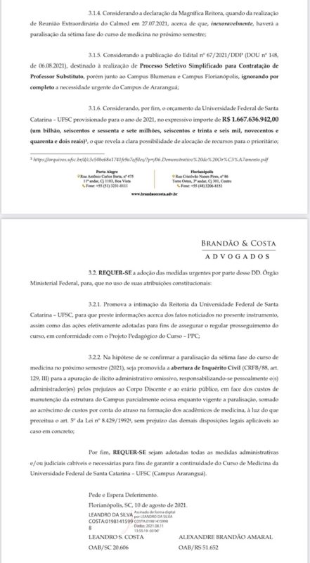 Advogados cogitam de inquérito civil contra a Reitoria da Ufsc – Foto: Divulgação