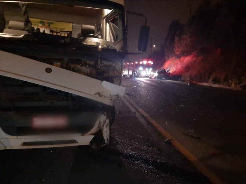 O condutor do caminhão não se feriu