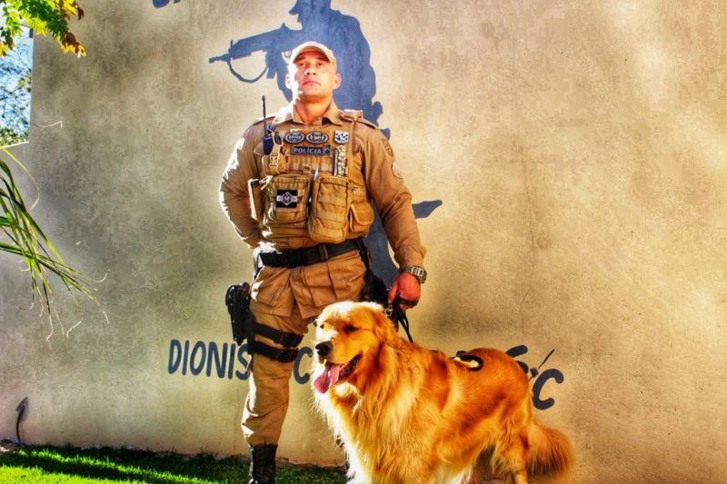 O militar atua no Canil de Dion&iacute;sio Cerqueira. – Foto: Arquivo Pessoal/Divulga&ccedil;&atilde;o/ND