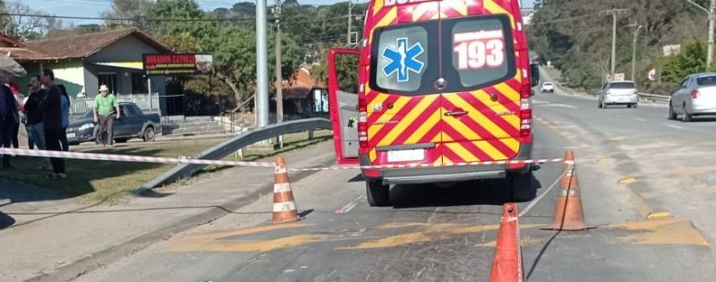 Na manhã desta segunda-feira (9), um idoso de 60 anos morreu atropelado na SC-418, em Campo Alegre, no Planalto Norte de Santa Catarina – Foto: Bombeiros Militares/Divulgação