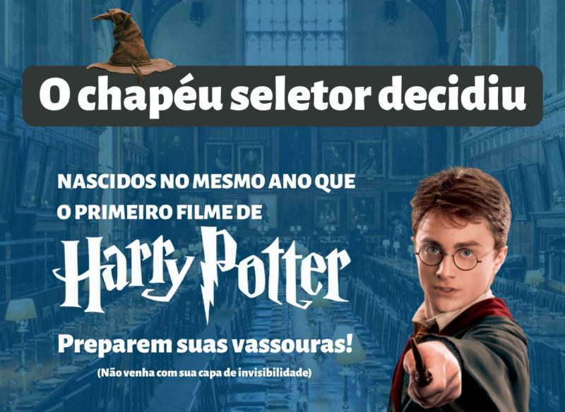 Harry Potter foi utilizada em campanha de vacinação para pessoas com 20 anos ou mais em Tubarão – Foto: Divulgação/PMT
