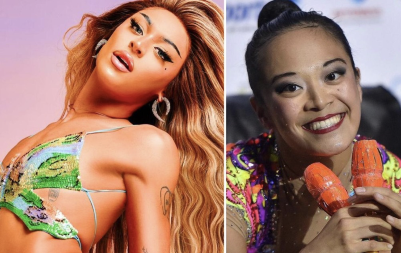 Pabllo Vitta embalou a apresenta&ccedil;&atilde;o da ginasta americana – Foto: Reprodu&ccedil;&atilde;o