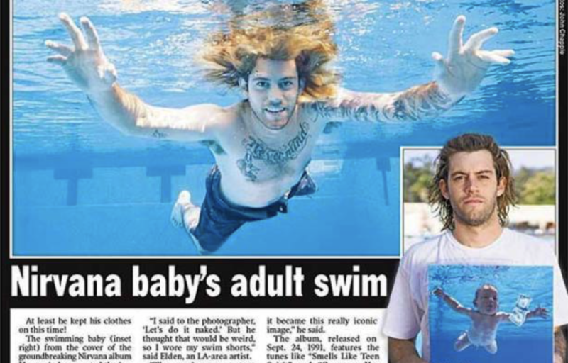 Spencer Elden j&aacute; prop&ocirc;s repetir a foto da capa do Nevermind, pelado… – Foto: Reprodu&ccedil;&atilde;o