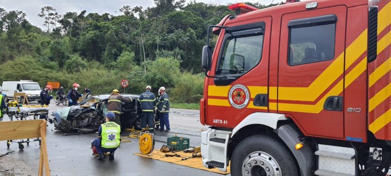 Homem foi resgatado pelo Corpo de Bombeiros na BR-470 – Foto: Corpo de Bombeiros Militar