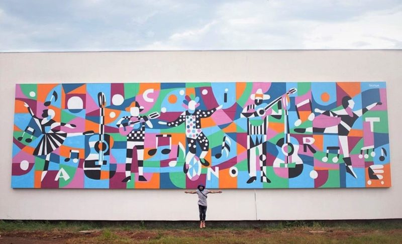 Mural pintado em Cianorte (PR), em 2020, dá vida ao novo Centro Cultural José Sucaiar – Foto: Divulgação/ND