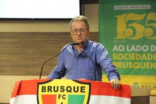 Danilo Rezini falou sobre o que projeta para o 2022 do Brusque, após início de novo mandato no clube – Foto: Câmara de Vereadores de Brusque/Divulgação/ND