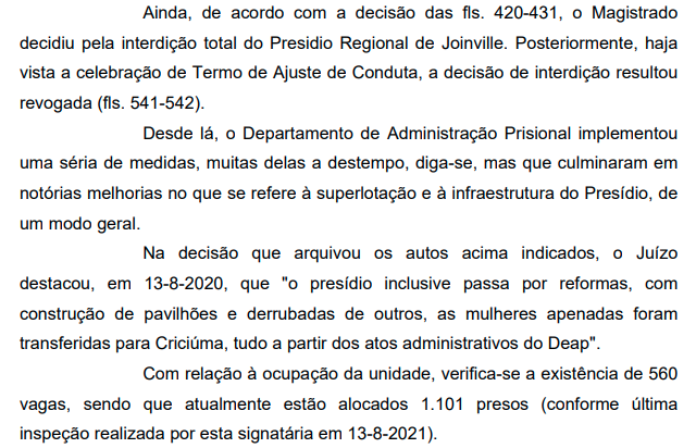 Trecho do documento do MP-SC – Foto: Reprodu&ccedil;&atilde;o/ND