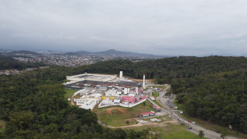 Imagem aérea do sistema prisional de Joinville
