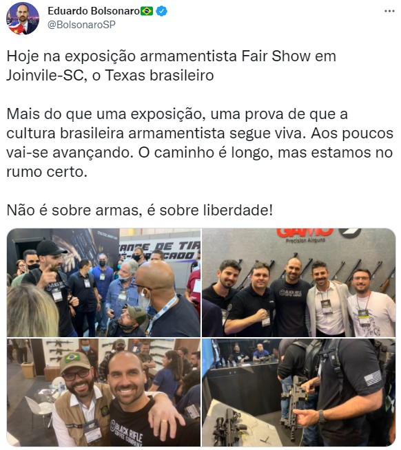 Eduardo Bolsonaro apelidou Joinville de “Texas brasileiro” – Foto: Internet