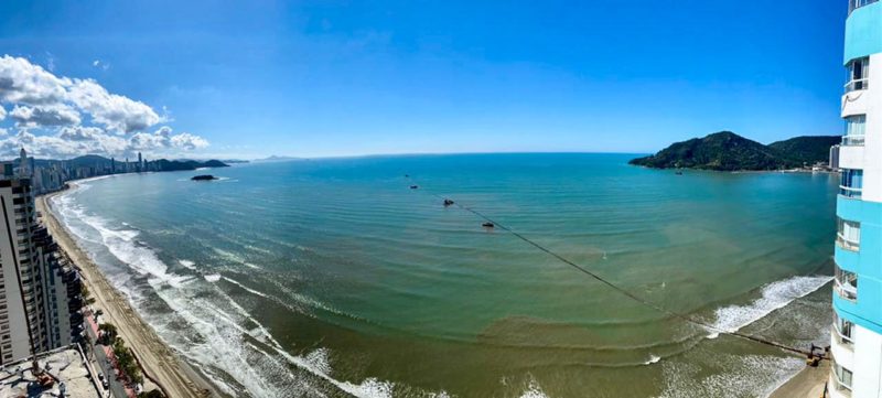 Navega&ccedil;&atilde;o na praia Central de Balne&aacute;rio Cambori&uacute; est&aacute; proibida por conta da obra de alargamento – Foto: Secom BC/Divulga&ccedil;&atilde;o