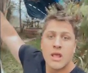 Lucas Gallina visivelmente assustado relata momentos ap&oacute;s queda do bal&atilde;o – Foto: Reprodu&ccedil;&atilde;o/Instagram/ND