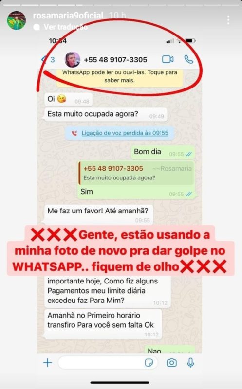 Rosamaria denunciou o crime no Instagram – Foto: Reprodução/Instagram