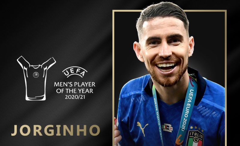 Jorginho foi eleito o melhor jogador da temporada passada da Europa – Foto: UEFA/Divulga&ccedil;&atilde;o