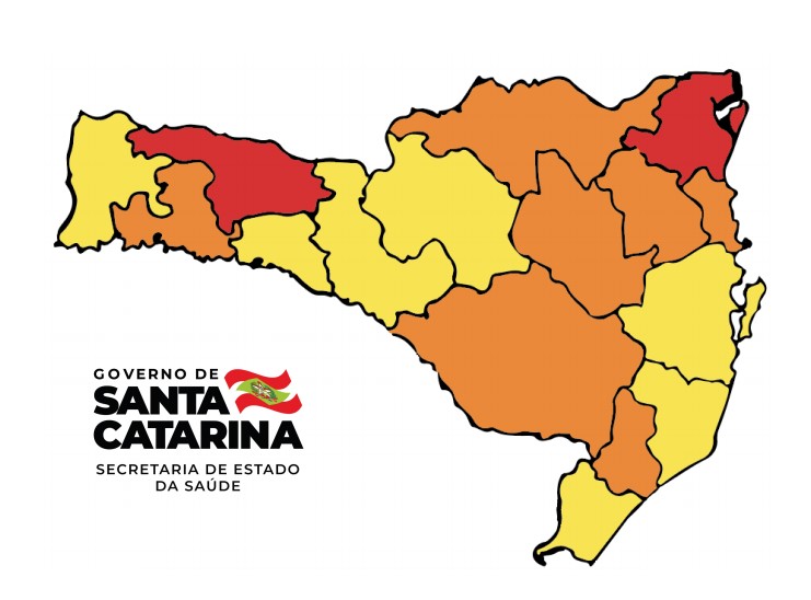 Novo mapa de risco trouxe altera&ccedil;&atilde;o em algumas regi&otilde;es de SC – Foto: Divulga&ccedil;&atilde;o