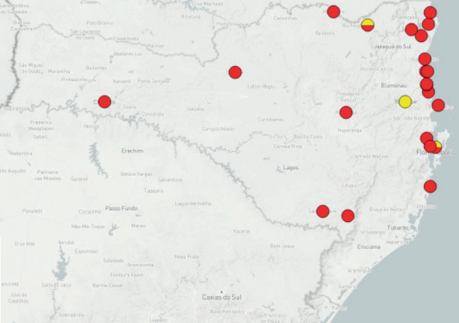 Distribuição das Alfa (B.1.1.7) e Delta (B.1.617.2) em Santa Catarina – Foto: SES/Divulgação/ND