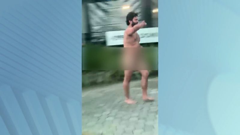 Homem misterioso corre pelado por ruas de Blumenau – Foto: Reprodução/Redes Sociais/ND