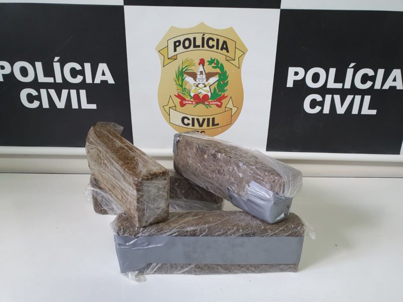 Policiais encontraram quase três quilos de maconha &#8211; Foto: Polícia Civil/ Divulgação/ ND