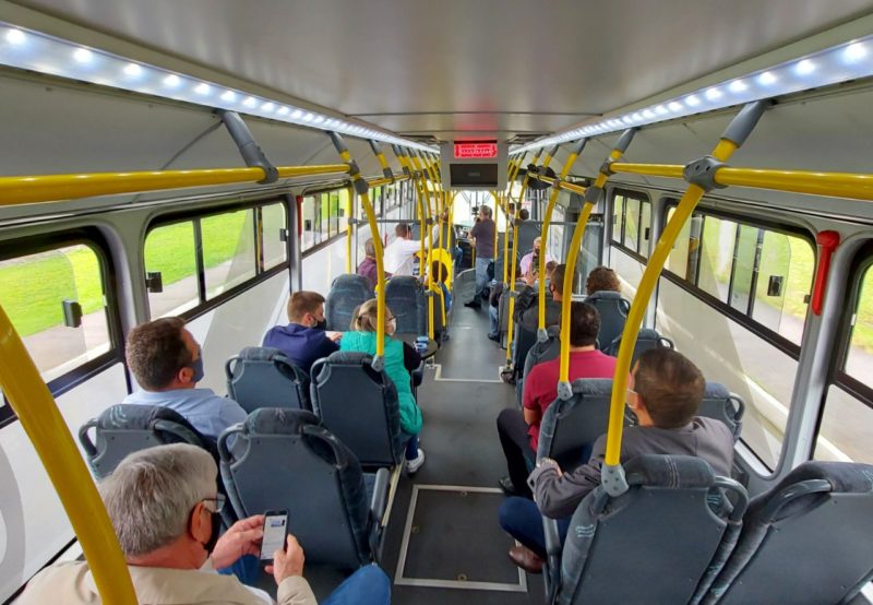 ônibus elétrico parte interna