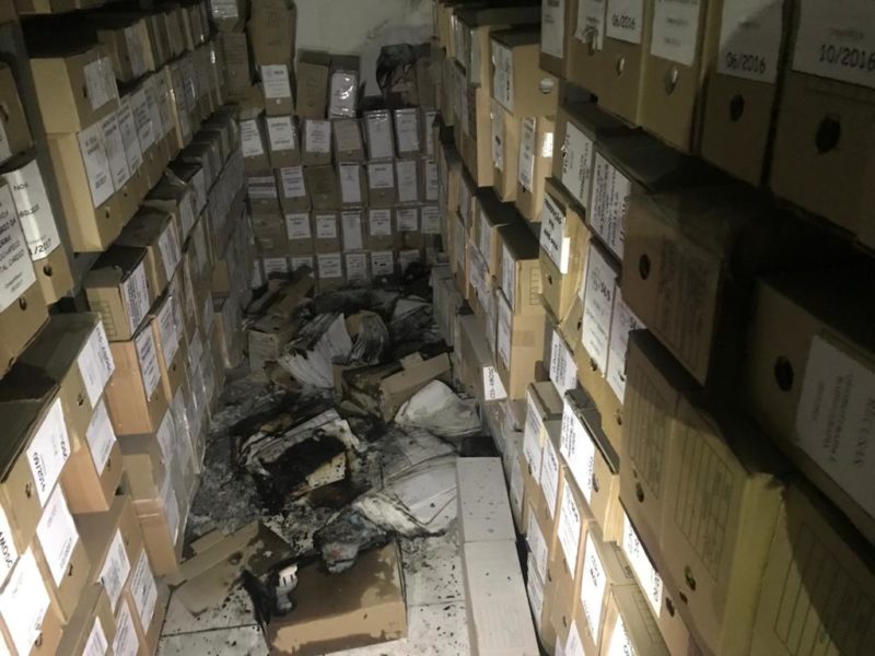 Fogo teria começado em um pequeno depósito. – Foto: Prefeitura de Chapecó/Divulgação/ND