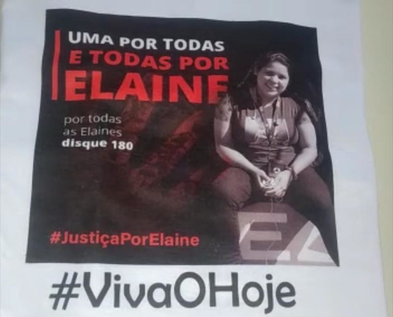 Camisetas em homenagem a Elaine que foram feitas na &eacute;poca em que o crime aconteceu – Foto: Redes sociais/Reprodu&ccedil;&atilde;o/ND