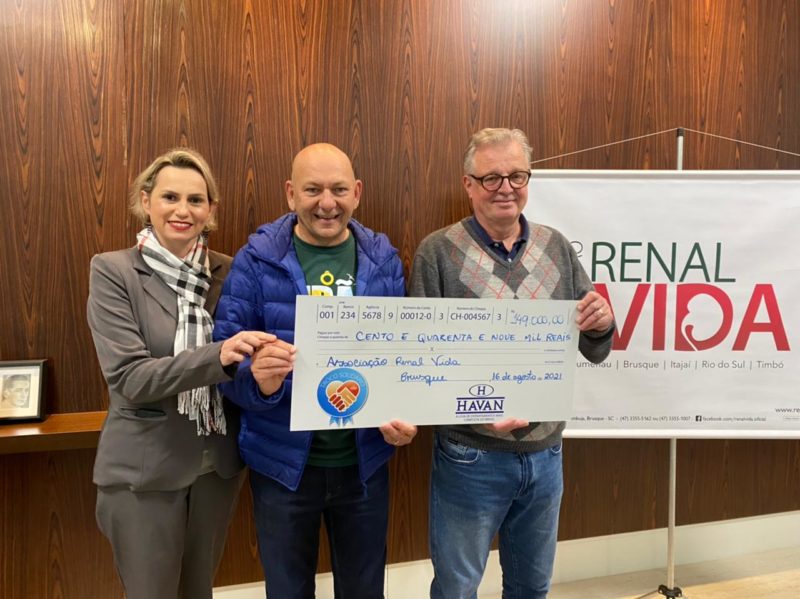 Associação Renal Vida recebe doação de campanha Troco Solidário – Foto: Divulgação/Havan
