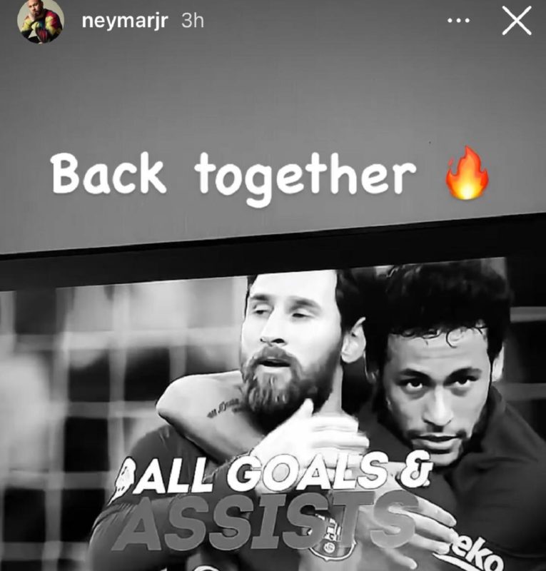 Neymar d&aacute; as boas vindas ao craque Lionel Messi em suas redes sociais – Foto: Reprodu&ccedil;&atilde;o/ Instagram
