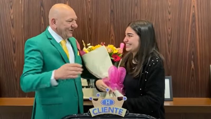 Adolescente realizou o sonho de conhecer Luciano Hang – Foto: Reprodu&ccedil;&atilde;o/Internet/ND