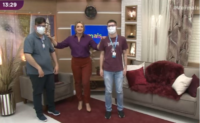 Estagi&aacute;rio cometeu “gafe” ao vivo. – Foto: Reprodu&ccedil;&atilde;o/NDTV Chapec&oacute;