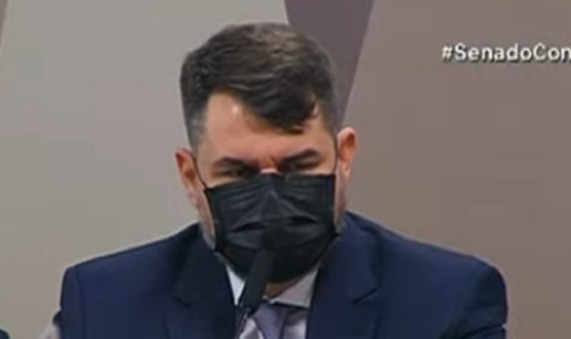 T&uacute;lio Silveira presta depoimento na CPI da Covid nesta quarta (18) – Foto: Reprodu&ccedil;&atilde;o Youtube