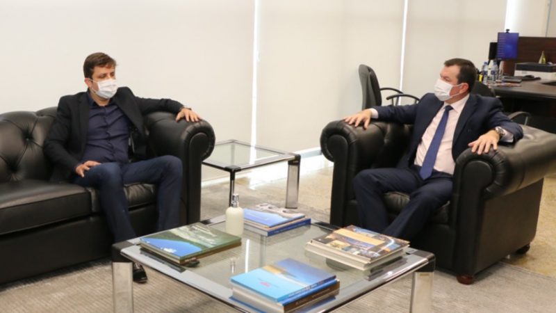 Prefeito Fabr&iacute;cio de Oliveira e presidente do TCE se reuniram na &uacute;ltima quarta-feira (11) – Foto: TCE/SC/Divulga&ccedil;&atilde;o