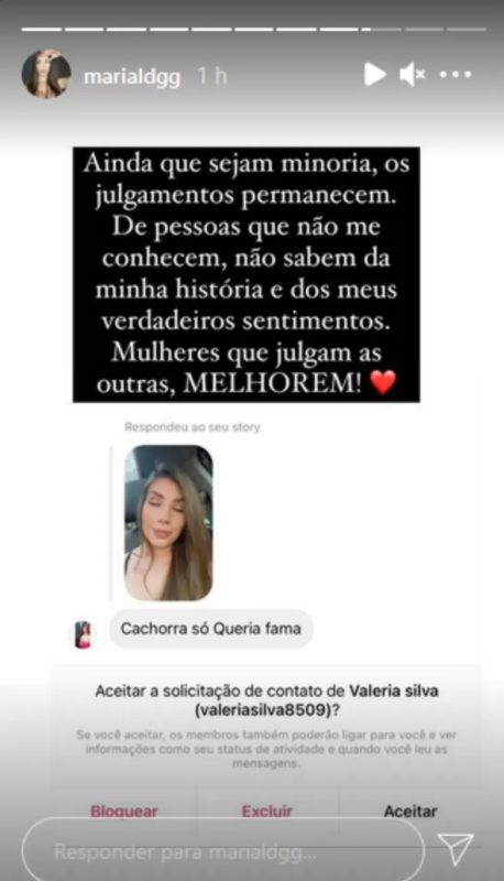 Maria Lina compartilha ataque que recebeu na web após fim de noivado – Foto: Internet/Divulgação/ND