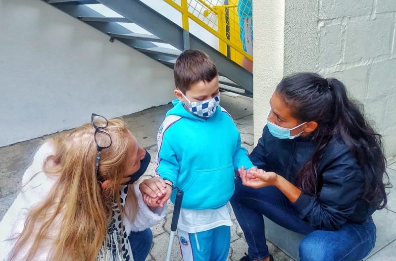 Ana Cl&aacute;udia Lemos falou sobre a carreira e a participa&ccedil;&atilde;o nas Olimp&iacute;adas de T&oacute;quio este ano para os alunos – Foto: Lucas Sabino/Prefeitura Nova Veneza/ND