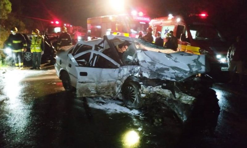 Acidente foi registrado no início da noite desta quarta-feira – Foto: Corpo de Bombeiros/Concórdia/divulgação