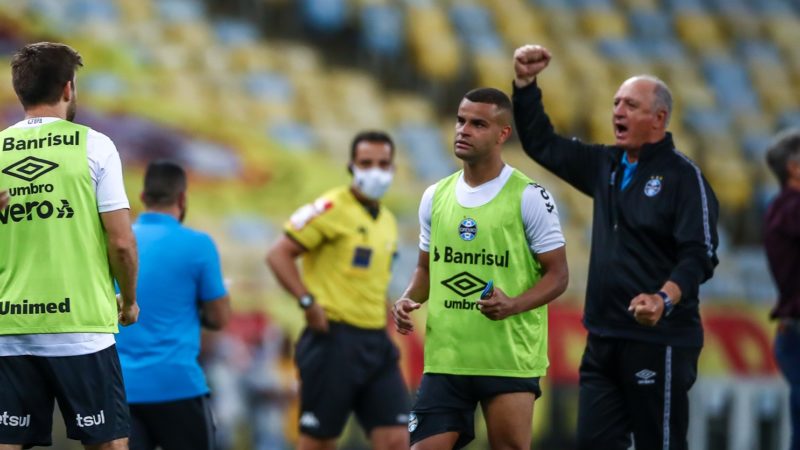 Felipão comemora o gol de Borja e o aumento da confiança do time. - Foto: Lucas Uebel/Grêmio FBPA
