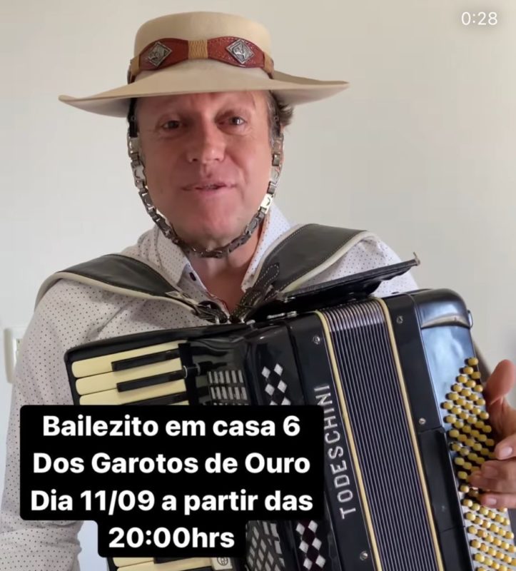 Airton Machado fez um convite para o público assistir a live dos Garotos de Ouro “Bailezito em casa 6” &#8211; Foto: Redes Sociais/Reprodução/ND