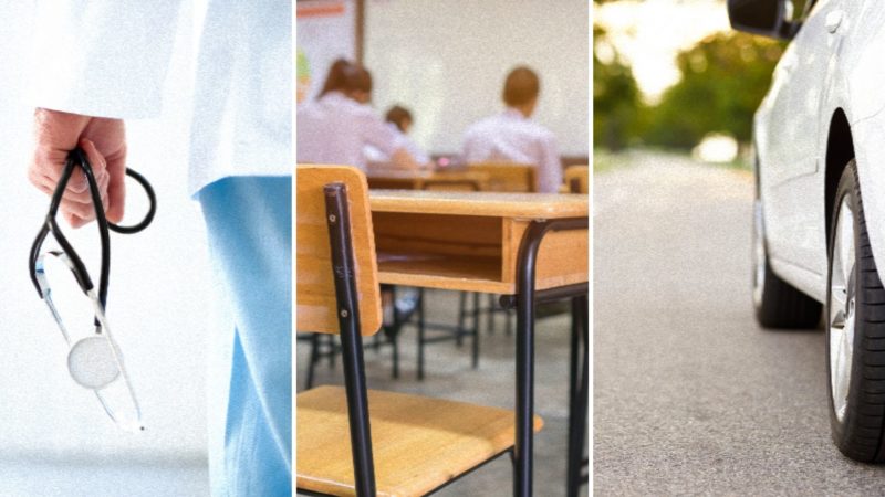 Imagens de hospital, escola e rodovia – Foto: Banco de Imagens/ND