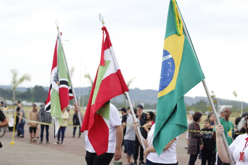 Ato cívico de troca da bandeira no Parque da Prefeitura Altair Guidi marca o início da Semana da Pátria nesta segunda-feira (6) em Criciúma &#8211; Foto: Arquivo/Decom/ND