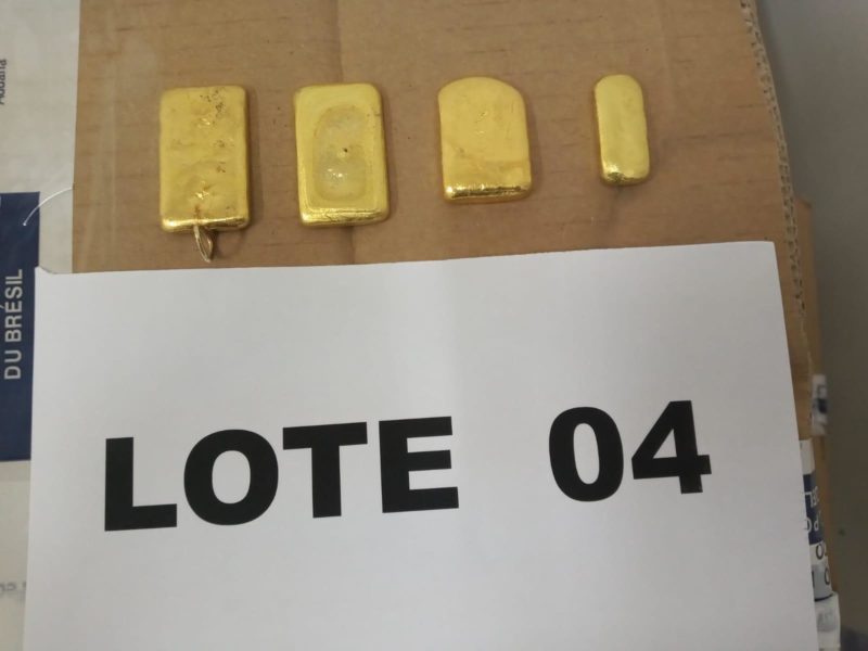 Barras de ouro estão inclusas entre os lotes leiloadas pela Receita Federal – Foto: Receita Federal/divulgação