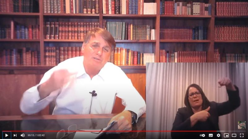 Presidente Jair Bolsonaro (sem partido) pede que população tome banho frio e evite elevadores para economizar energia elétrica – Foto: Reprodução/Internet