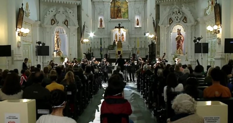 Camerata Florianópolis realizou concerto na Catedral Metropolitana, na Capital – Foto: Reprodução/NDTV RecordTV
