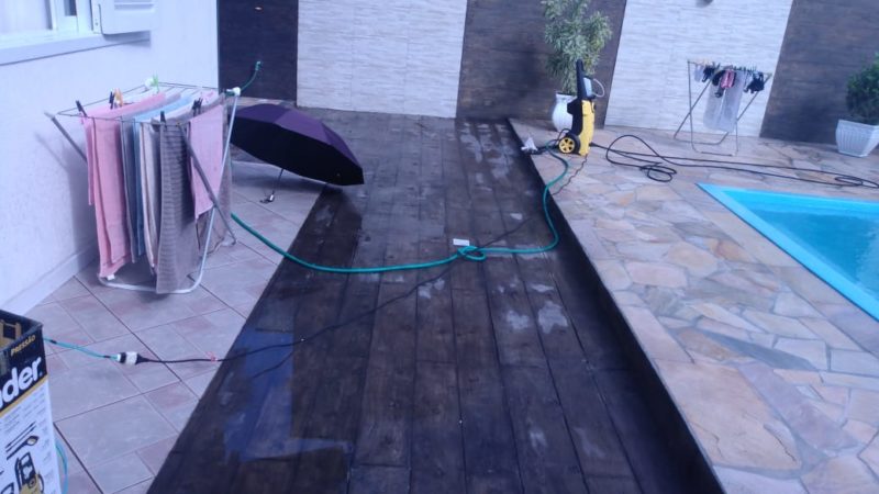 Avô usava um lava-jato no pátio – Foto: divulgação/CBM Blumenau