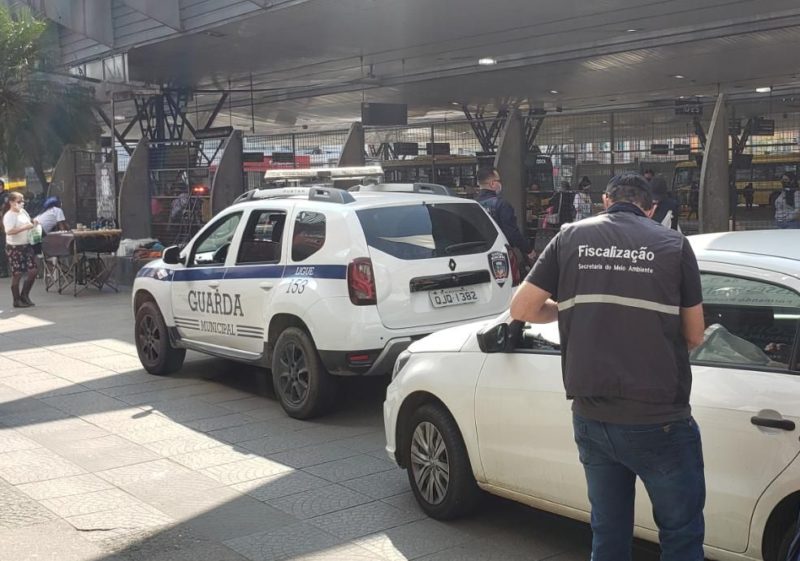 fiscalização no terminal central de Joinville