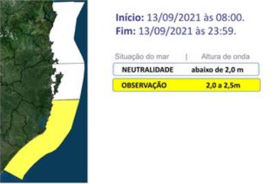 Agitação marítima traz ondas de mais de 2 metros em SC – Foto: Reprodução/Defesa Civil
